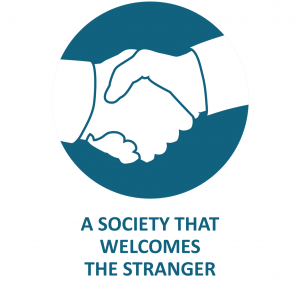 "A society that welcomes the stranger"
A hand shake
