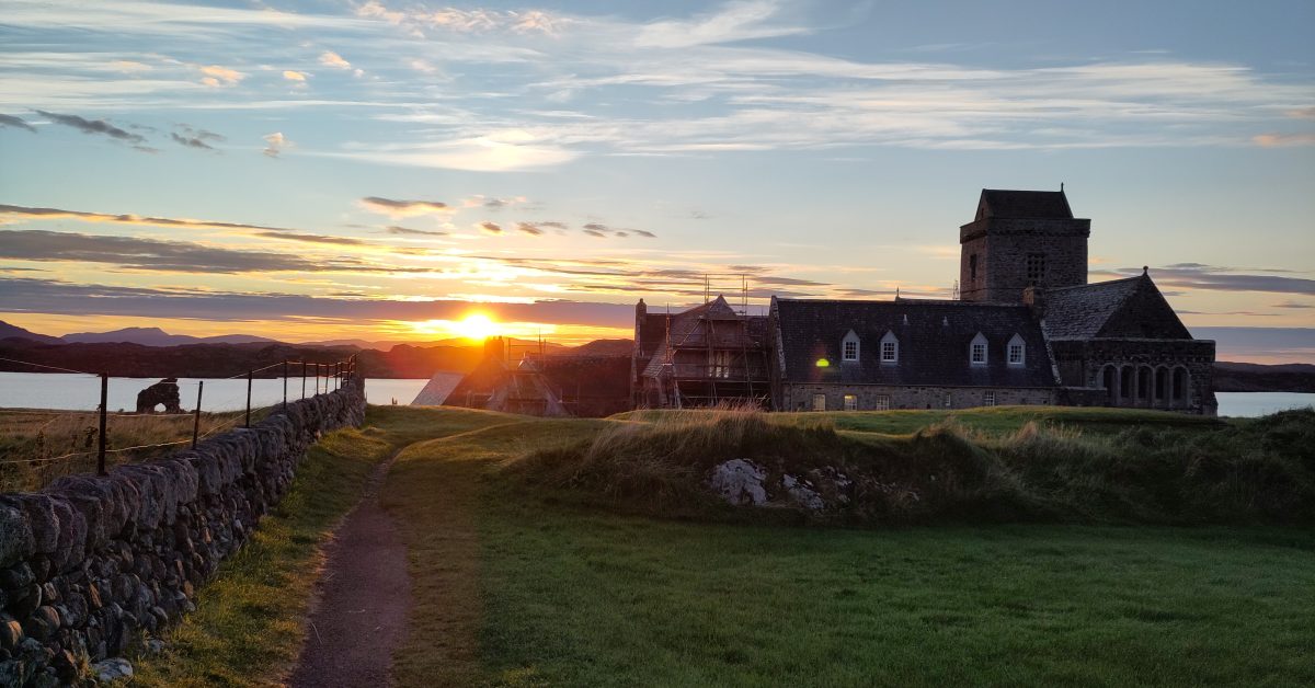 Iona Abbey at sunrise.