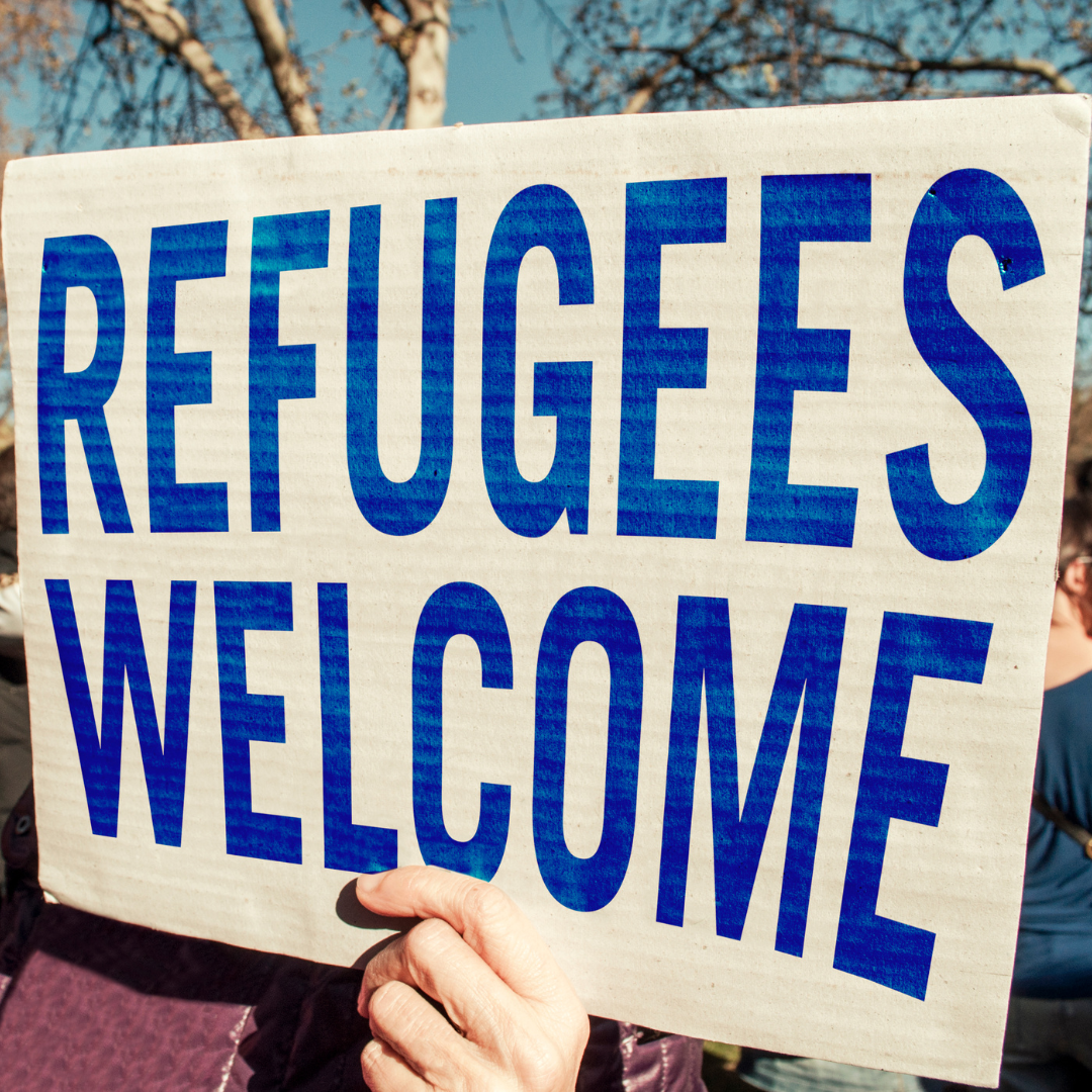 Refugees Welcome sign