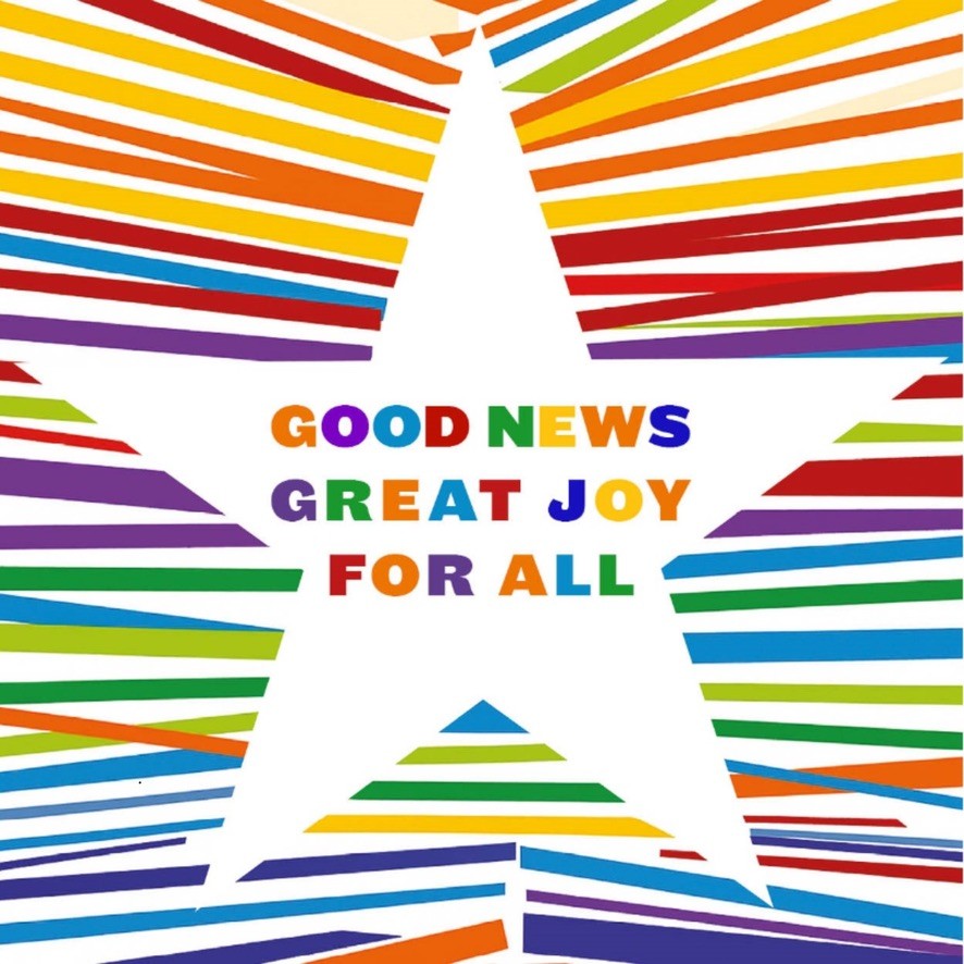 Star with text 'Good News Great Joy for All'
