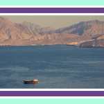 A ship on water with a mountainous backdrop, in the strait of Hormuz